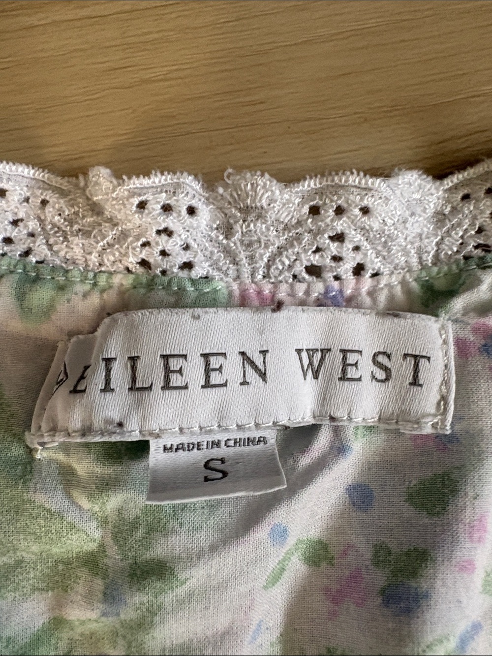 Eileen West Blue Floral Cotton Lawn Long Sleeve Ballet Nightgown Small Victorian - Picture 6 of 8